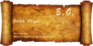 Bekk Olga névjegykártya