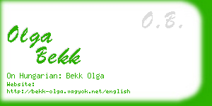 olga bekk business card